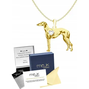 Náhrdelník Pozlacený náhrdelník se španělským chrtem, věnování GRAVÍROVÁNÍ DÁREK