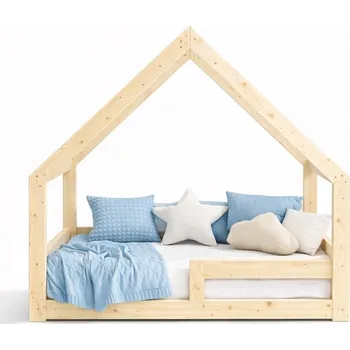 DĚTSKÁ POSTEL DOMEČEK 160x80 PRO DĚTI + ROŠT + ZÁBRANA W1