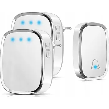 Domovní zvonek AOREUN Bezdrátový Zvonek Vodotěsný 2 Přijímače 300M 36 Zvuků LED