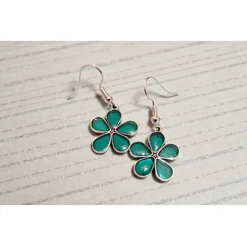 Náušnice Zelený květ Elegance