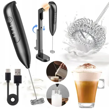 Šlehač mléka NAPĚŇOVAČ MLÉKA KÁVY RUČNÍ ELEKTRICKÝ ŠLEHAČ MIXÉR BEZDRÁTOVÝ