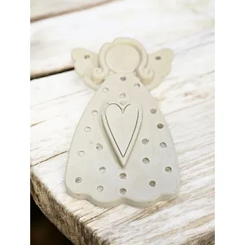 Vánoční dekorace Sádrový anděl – závěsná ozdoba