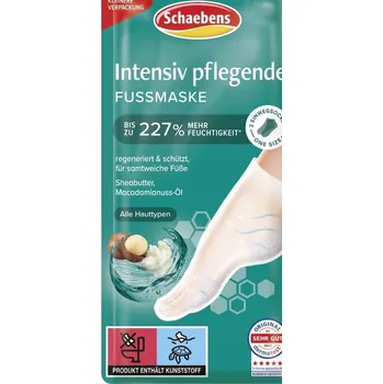 Péče o nohy Schaebens Ponožky Maska Hydratační pro Nohy s Bambuckým Máslem, Močovinou a Makadamiovým Olejem - 1 Pár