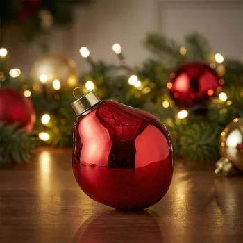 Vánoční dekorace Skleněná baňka MONDEX 6 cm červená