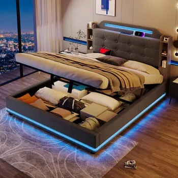 Postel Jednolůžková dřevěná postel Arhatreya 140x200 cm šedá