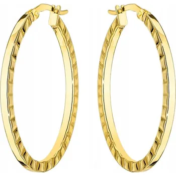 Náušnice KULATÉ ZLATÉ NÁUŠNICE ryzost 585 KRUHY 32mm 14k