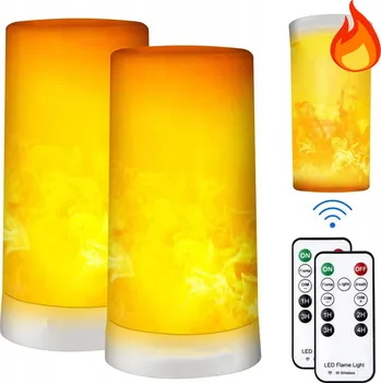 Lampička LED LAMPA PLAMEN S DÁLKOVÝ OVLADAČ USB NOČNÍ STOLNÍ DEKORACE HALLOWEEN