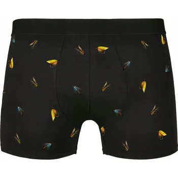 Boxerky Pánské boxerky s motivem mušek na rybaření - 1 ks dárek pro rybáře Černé 3XL
