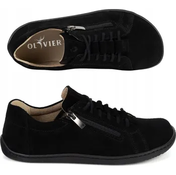 Dámské tenisky Minimalistické barefoot kožené dámské boty 1242 černé velur 37