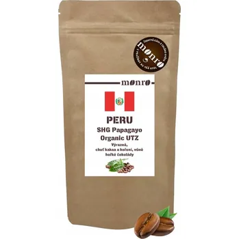 Káva Káva Monro Peru SHG GR.1 Papagayo Bio káva zrnková 100% Arabica
