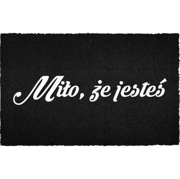 Rohožka KOKOSOVÁ ROHOŽKA ČERNÁ VSTUPNÍ 60X40 CM - VÍTEJTE
