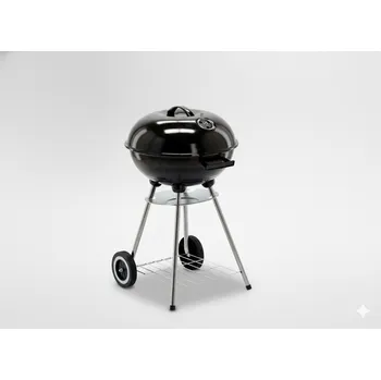 Zahradní gril BBQ Meeting KULATÝ UHLÍKOVÝ GRIL S POKLICÍ A KOLEČKY 46 x 44 x 71 CM *5290
