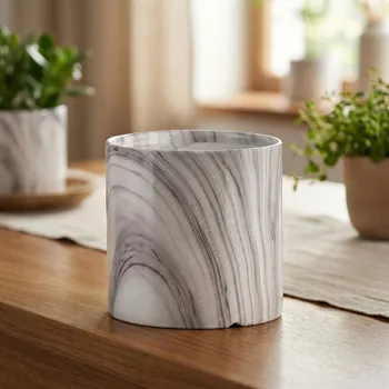 Obal na květináč Květináč MONDEX NEVA MARBLE 8,5 × 8,5 cm šedý