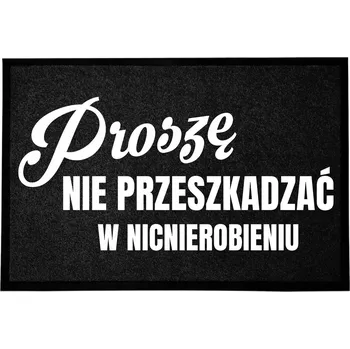 ČERNÁ PODLAHOVÁ ROHOŽKA POD DVEŘE 60X40, HUMOR, NICNEDĚLÁNÍ