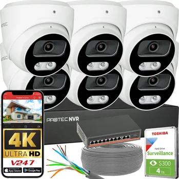 IP kamera Monitorovací sada 6 IP kamer 8Mpx 4K POE Switch PoE Detekce HDD 4TB