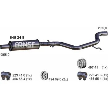 Auto-moto Střední tlumič výfuku ERNST 645249