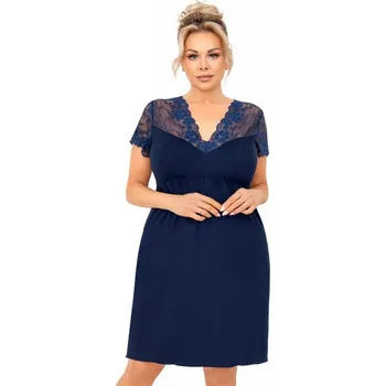 Dámská noční košile Donna košile noční dámská Livia Plus krátký rukáv za koleno velikost 4XL
