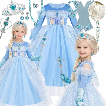 ŠATY KOSTÝM LEDOVÉ KRÁLOVSTVÍ NA KARNEVALOVÝ PLES 140 146