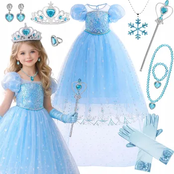 Kostým Elsa modrá 128 cm 134 cm