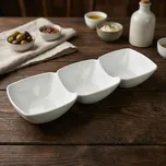 Trojitá miska MONDEX BASIC 32,5×11×5 cm bílá