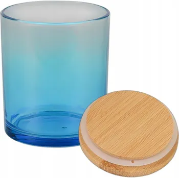 Sklenice Sklenice na svíčky Modrý Lesk 200 ml s bambusovým víčkem.