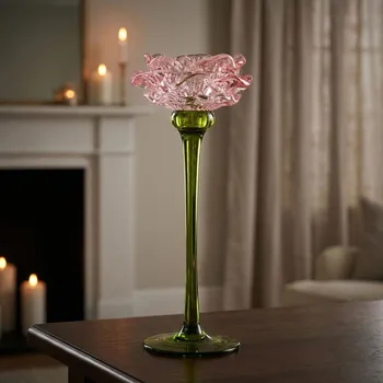 Svícen Svícen MONDEX JULIETTA 10×24,5 cm zeleno-růžový