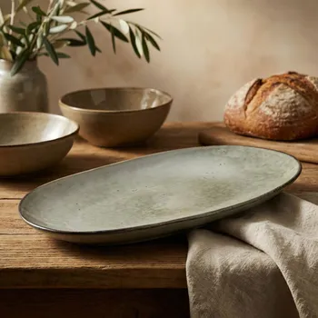 Oválný podnos MONDEX BASIC NATURE 36 × 22 × 4 cm šedý