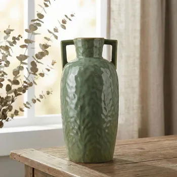 Váza Váza s uchyty MONDEX ARINA 8x16x35 cm zelená