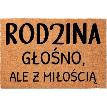 Rohožka KOKOSOVÁ ROHOŽKA PŘED DVEŘE 60X40CM - RODINA HLASITĚ