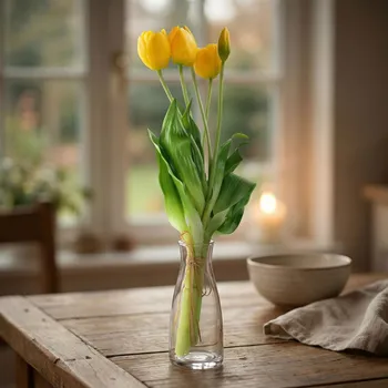 umělá květina Kytice umělých tulipánů MONDEX VIRIDIS 40 cm žlutá 5 ks