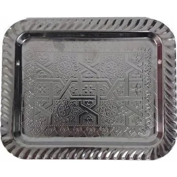 Dekorativní stříbrný podnos Malý 22x18 Zdobený Home Accents Glamour