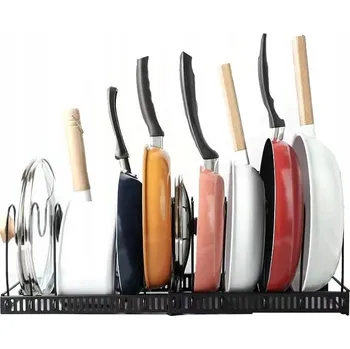 Úložný box 58x18 cm NASTAVITELNÝ ORGANIZÉR / STOJAN NA POKLICE S 10 PŘIHRÁDKAMI, KOVOVÝ