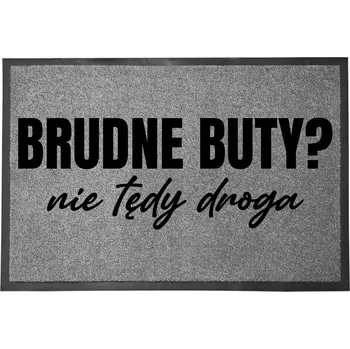 Rohožka VSTUPNÍ ROHOŽKA ŠEDÁ 40X60CM KE DVEŘÍM VTIPNÁ ZÁBAVNÁ TUDY CESTA NEVEDE