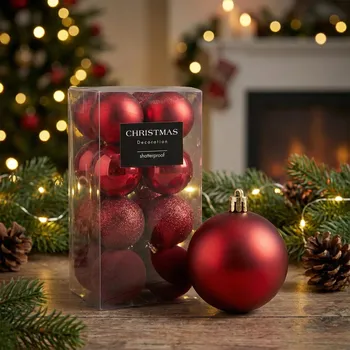 Vánoční dekorace Sada vánočních koulí MONDEX XMASBALL 5 cm červené 16 ks