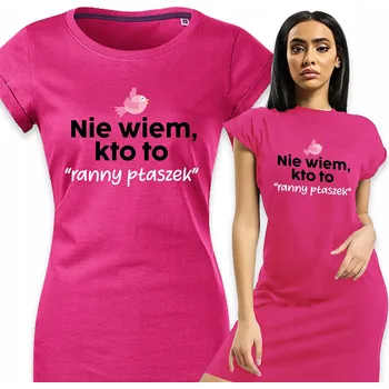 Dámské pyžamo Dámské pyžamo fuchsiové | Košile Noční Pohodlné a moderní Ranní ptáče Vel S