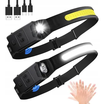 Čelovka HYTED Čelovka LED Dobíjecí 230° Široký Úhel 6 Režimů Vodotěsná