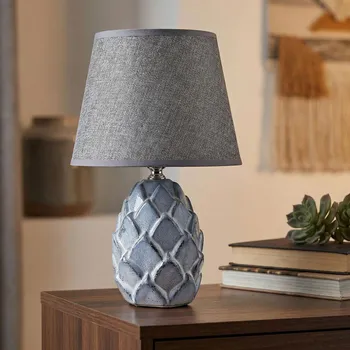 Lampička Stolní lampa MONDEX LETI GREY 10x10x30 cm šedá