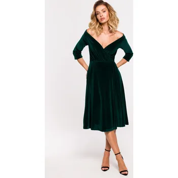 Dámské šaty MOE koktejlové šaty klasického střihu midi velikosti M