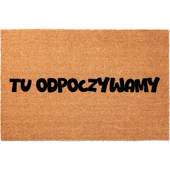 Rohožka KOKOSOVÁ ROHOŽKA PŘED DVEŘE 60X40CM - TADY ODPOČÍVÁME