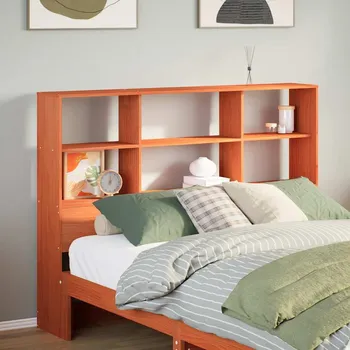 Ložnice vidaXL Čelo postele s úložným prostorem 135 cm masivní borovice [855663] Barva: Voskově hnědá