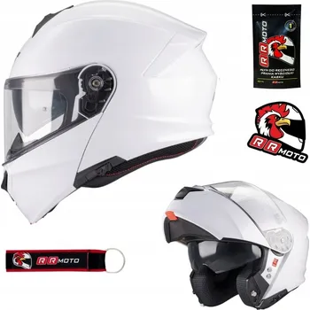 Helma na motorku Motocyklová přilba vyklápěcí MT GENESIS SV PURE GLOSS WHITE bílá + DÁRKY ZDARMA