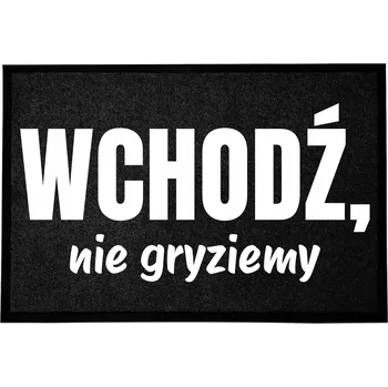 Rohožka ČERNÁ VSTUPNÍ ROHOŽKA 60X40 POD DVEŘE - HUMOR: NEKOUSÁME