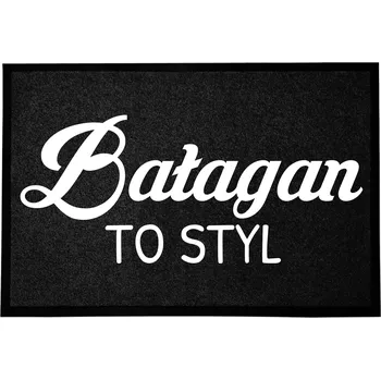 Rohožka ČERNÁ VSTUPNÍ ROHOŽKA 60X40 DO DOMU VTIPNÝ NÁPIS JE STYL