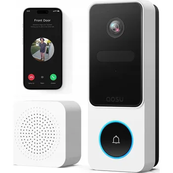 IP kamera AOSU Videodomofon 2K HD Bezdrátová kamera 170° PIR Alexa WiFi 2W Audio