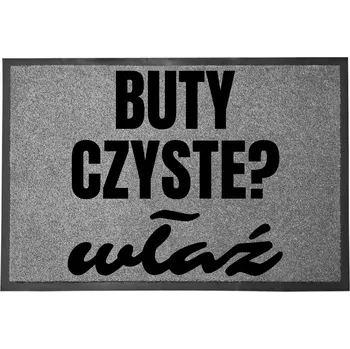VCHODOVÁ ROHOŽKA ŠEDÁ 40X60 KE DVEŘÍM S HUMOREM ZÁBAVNÁ BOTY ČISTÉ?
