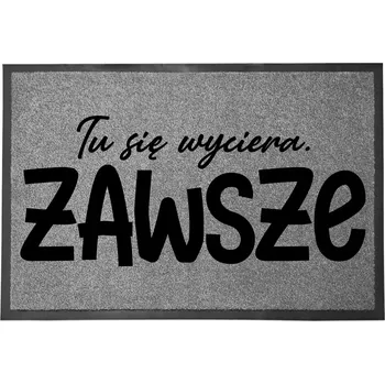 VSTUPNÍ ROHOŽKA ŠEDÁ 40X60CM KE DVEŘÍM VTIPNÁ ZÁBAVNÁ TADY SE OTÍRÁ
