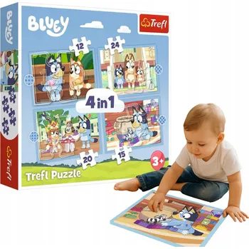 Puzzle Bluey a jeho svět 4v1 Puzzle 3+ Trefl 34637