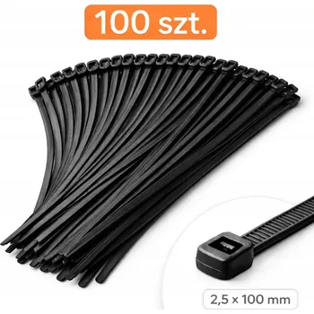 Zahradní hadice Hadicová spona kabelová 2,5 × 100 mm černá – nylon PA samouzavírací.