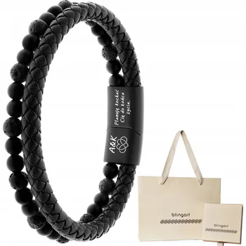 Náramek Pánský kožený Pánský náramek korálky COLORS dárek