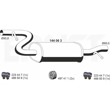 Tlumič výfuku Střední tlumič výfuku ERNST 144063
